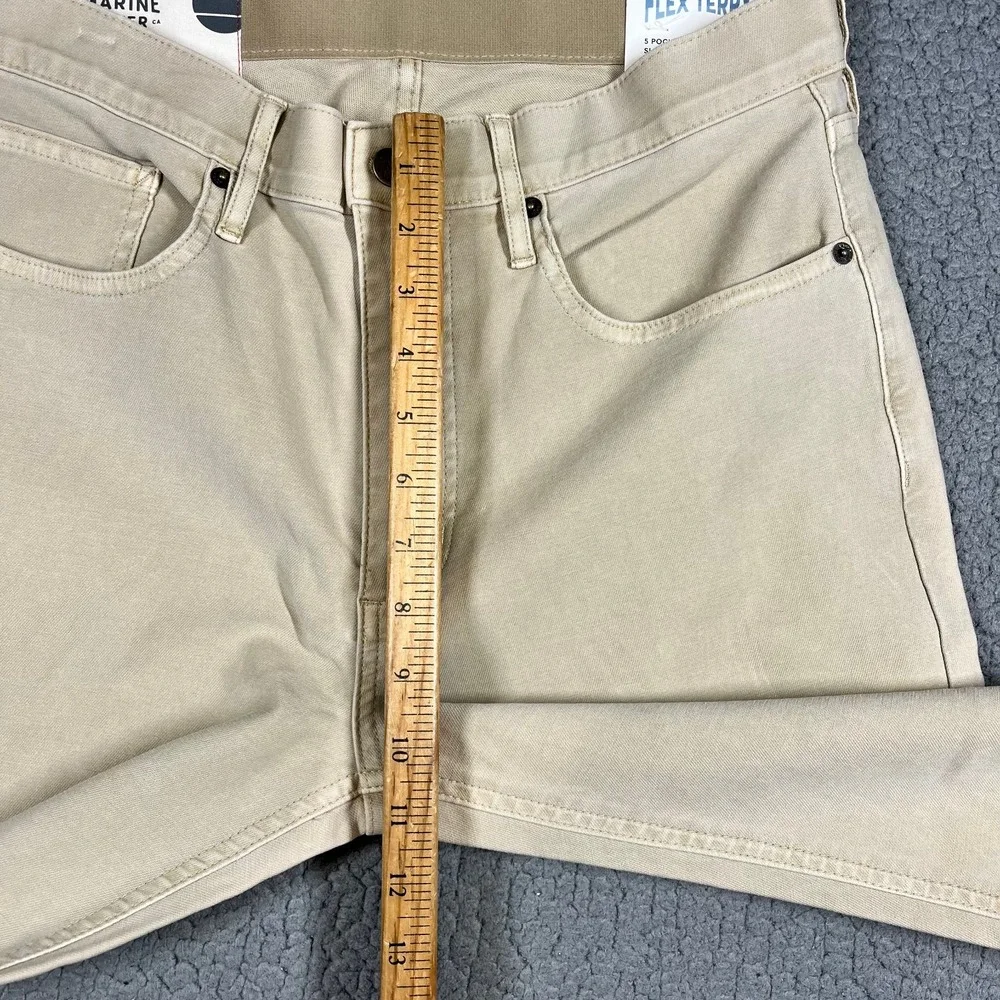 Marine Layer Flex Terry Pant Slim Straight Khaki Tan 32x32 NWT MRSP $148